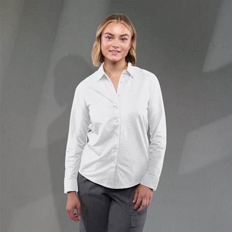 TATRA Eco Long Sleeve Knit Button Up Shirt-Women's - Image 3