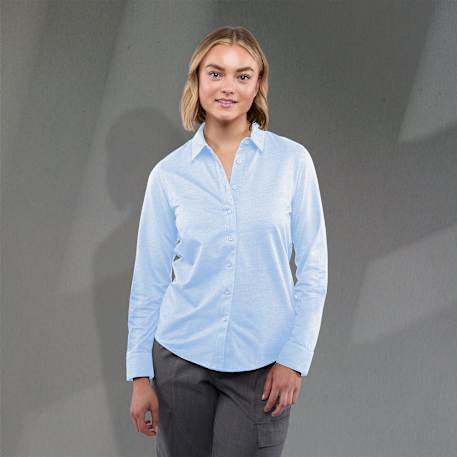 TATRA Eco Long Sleeve Knit Button Up Shirt-Women's - Image 8