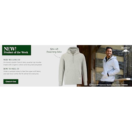 Roots73 CANMORE Eco Quarter Zip Hoody - Unisex