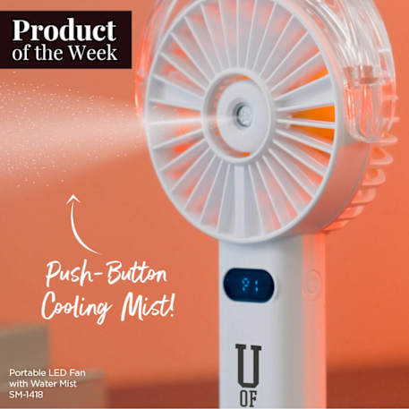 Rechargeable Portable LED Fan with Water Mist - Image 2