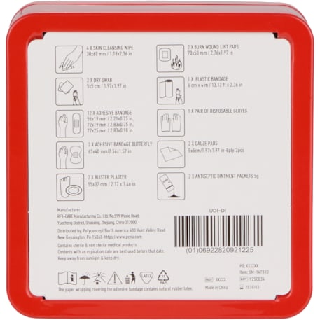 30-Piece First Aid Kit with Tin Case - Image 3