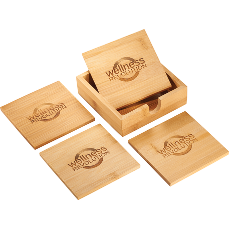 Bamboo Coaster Set - Image 3