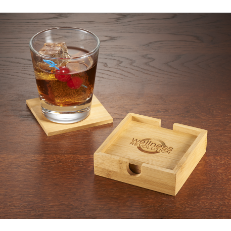 Bamboo Coaster Set - Image 4